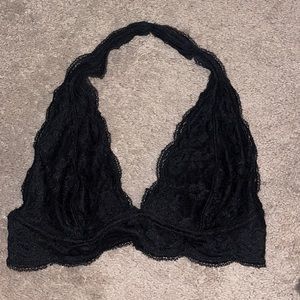 Urban Outfitters black lace halter bralette